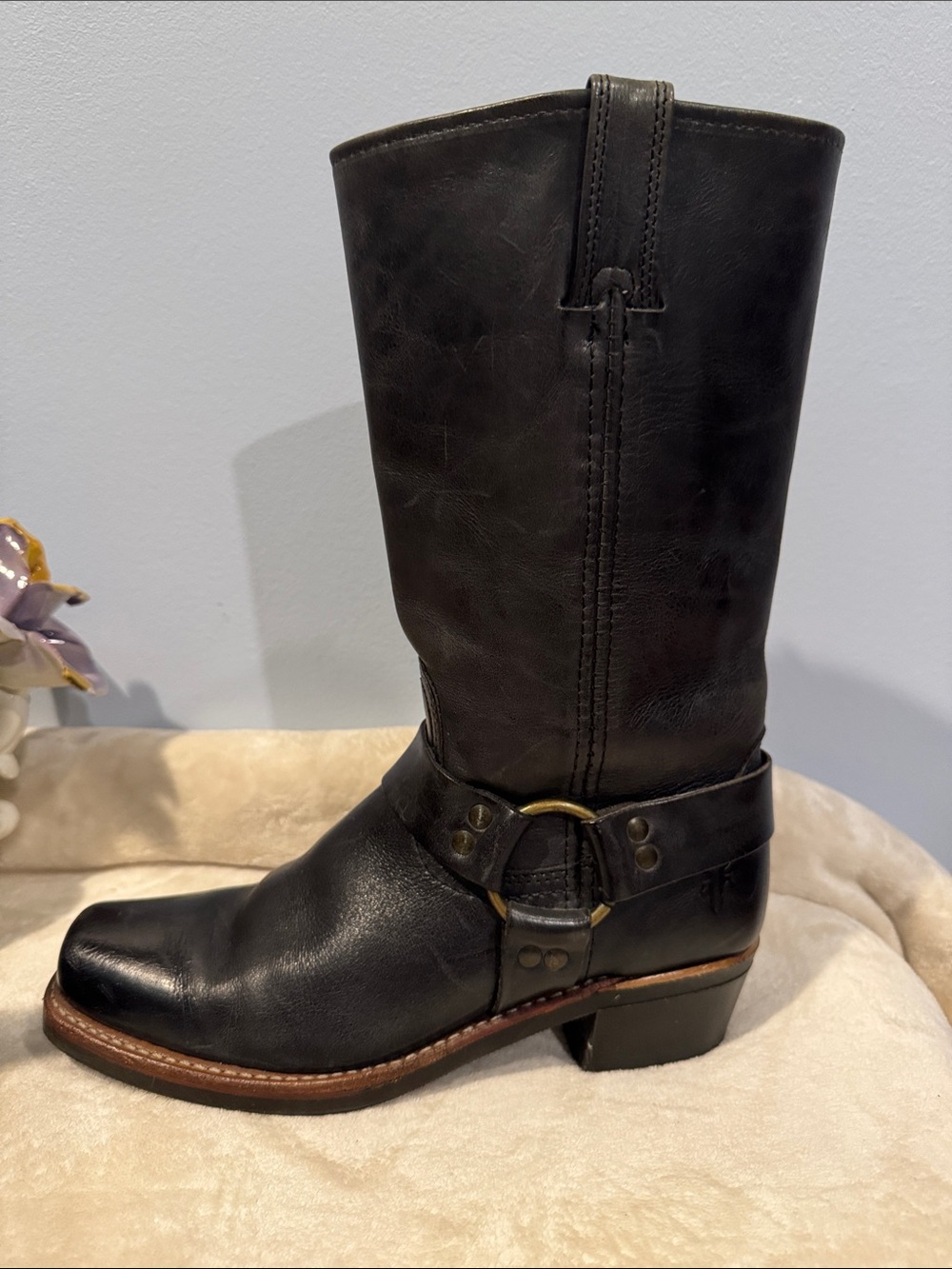 FRYE Black Leather Harness 12R Boots Women’s 8 M Made in USA - Picture 6 of 11